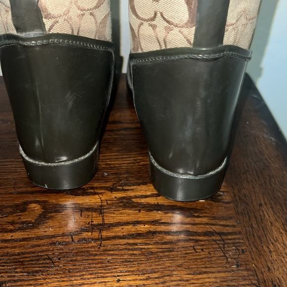 Coach Tristee Signature Logo Lace-Up Rain Boots Size 8 Excellent Condition. - Picture 8 of 13